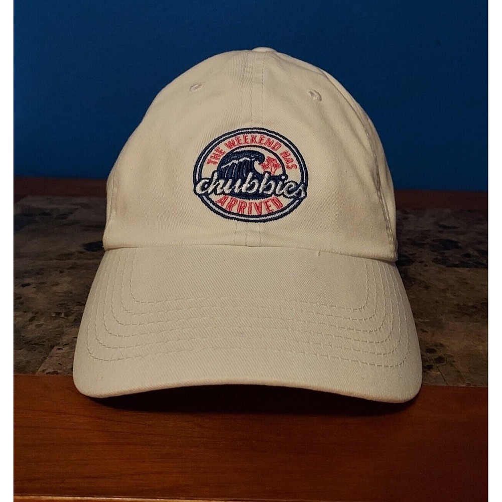 Chubbies Hat Mens Strap Back Adjustable Beach White Beach Unisex Preppy Twill